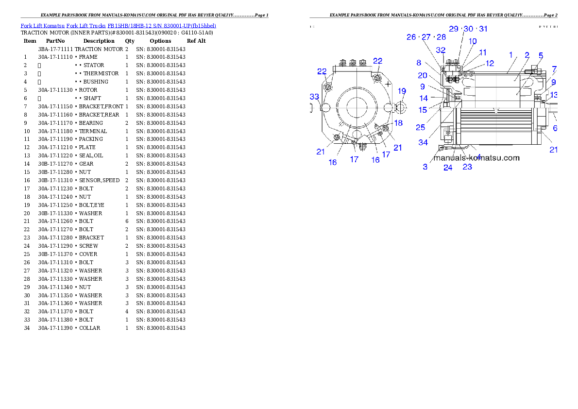 Protected: FB15HB/18HB-12 S/N 830001-UP Partsbook