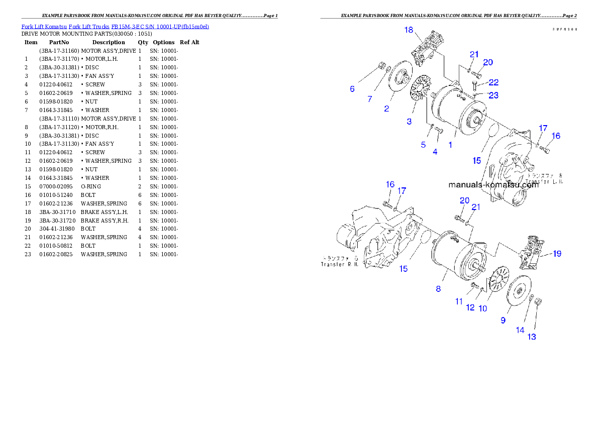Protected: FB15M-3-EC S/N 10001-UP Partsbook