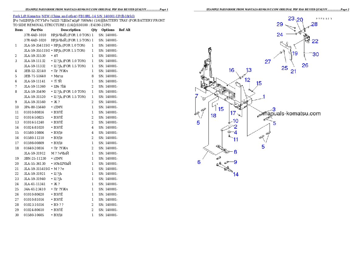 Protected: FB18RL-14 S/N 140001-UP Partsbook