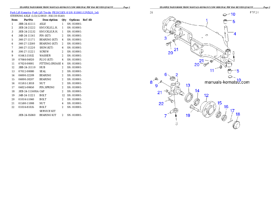 Protected: FB20/25EX-8 S/N 810001-UP Partsbook