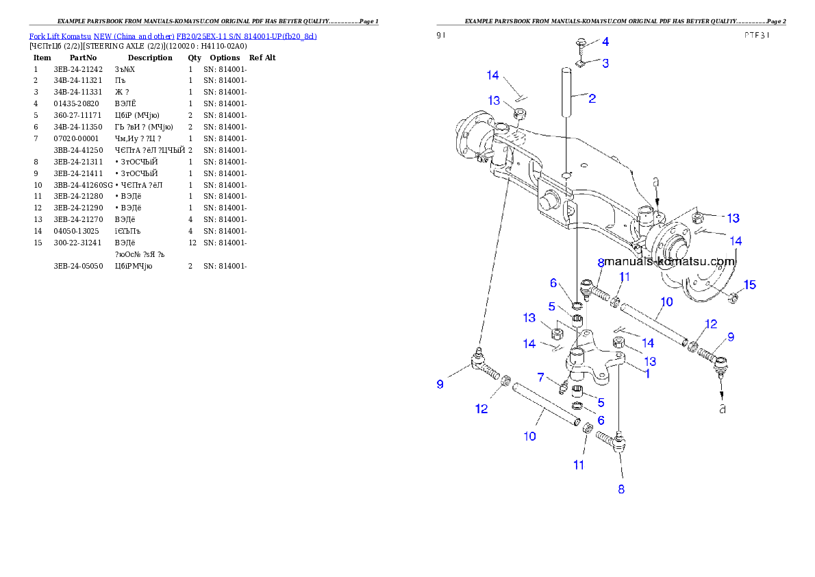 Protected: FB20/25EX-11 S/N 814001-UP Partsbook