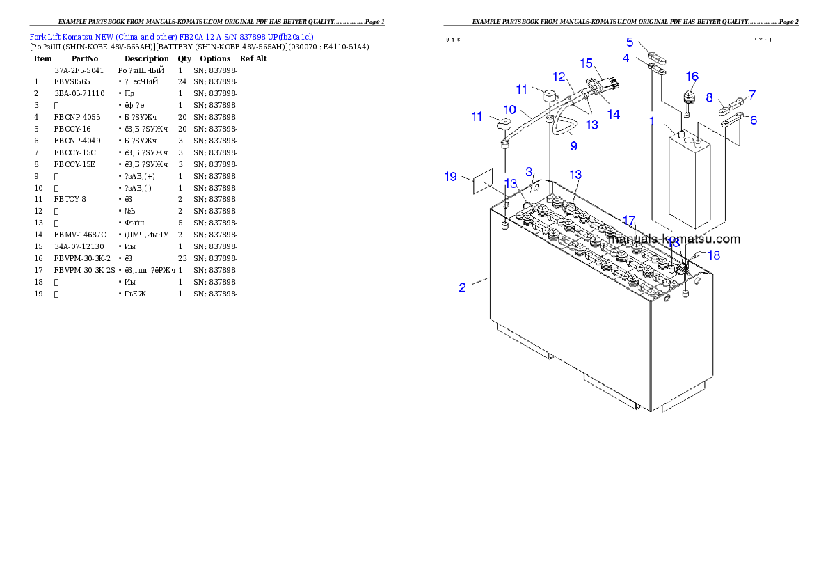 Protected: FB20A-12-A S/N 837898-UP Partsbook