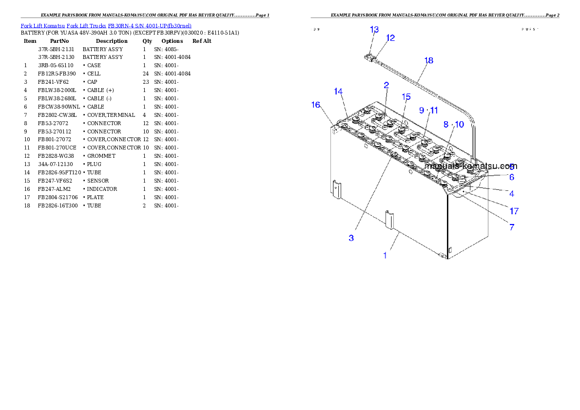 FB30RN-4 S/N 4001-UP Partsbook
