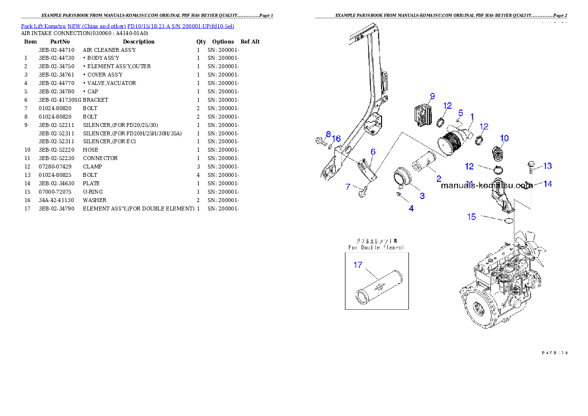 Protected: FD10/15/18-21-A S/N 200001-UP Partsbook