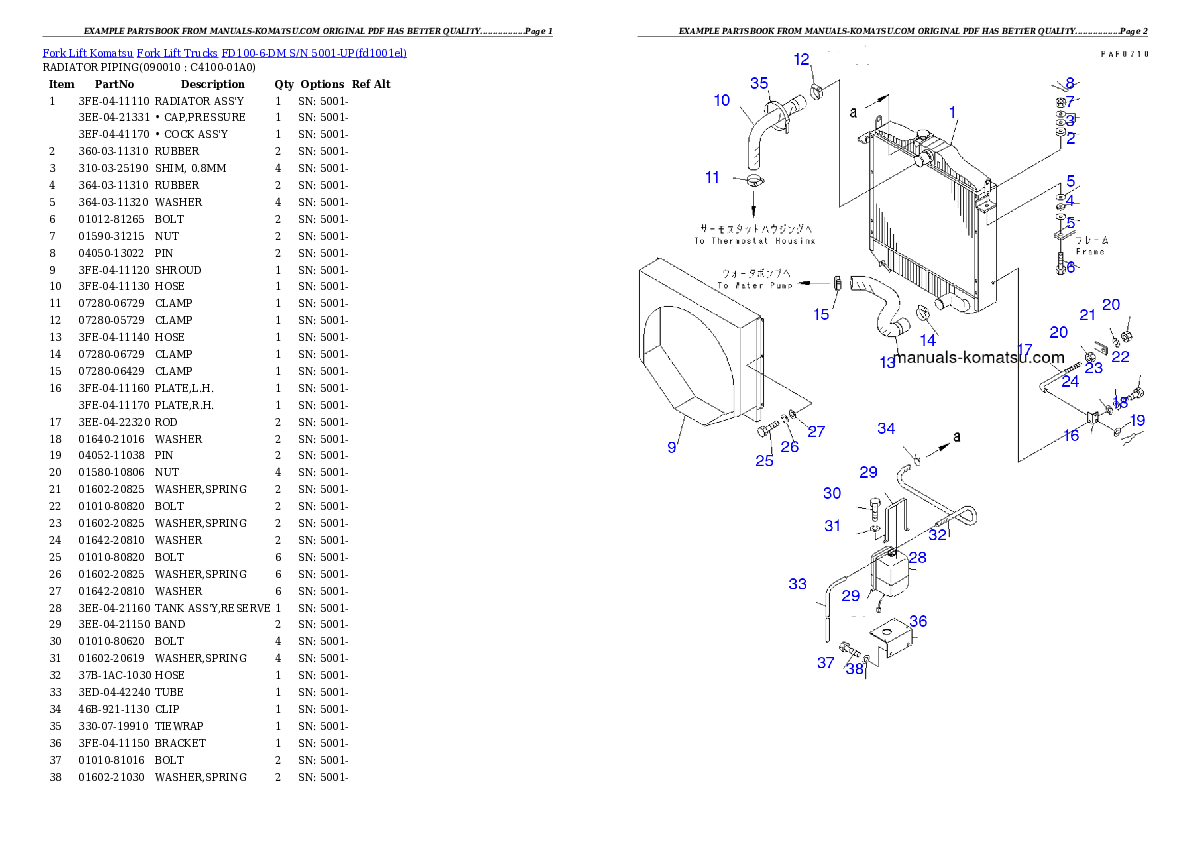 Protected: FD100-6-DM S/N 5001-UP Partsbook
