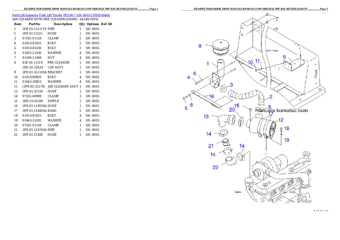 Protected: FD100-7 S/N 6001-UP Partsbook