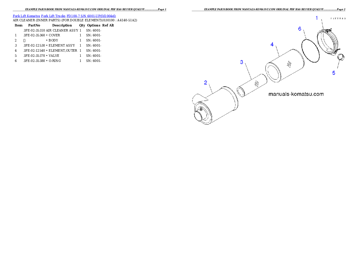 Protected: FD100-7 S/N 6001-UP Partsbook