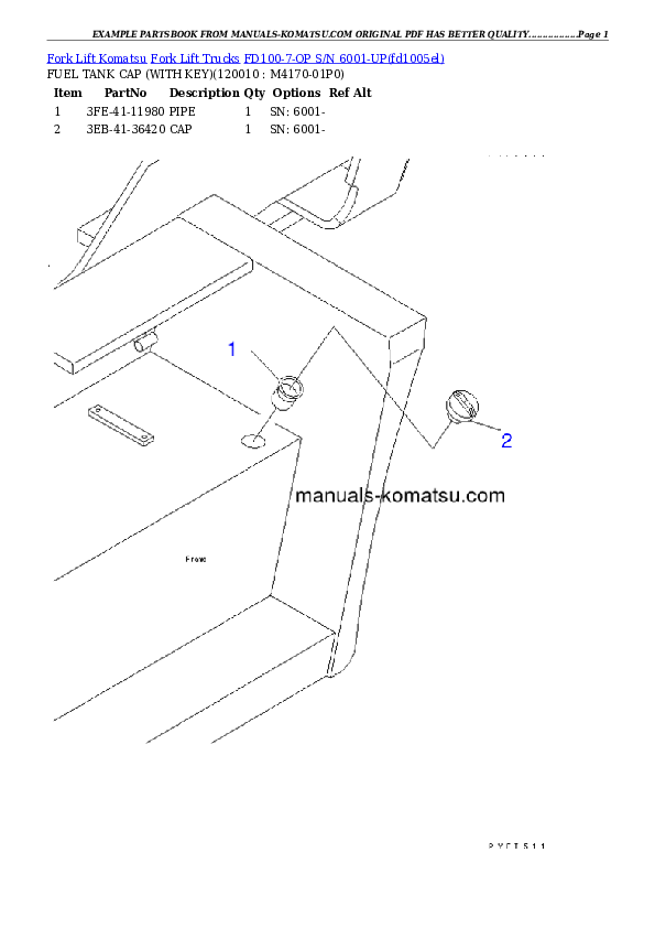 Protected: FD100-7-OP S/N 6001-UP Partsbook