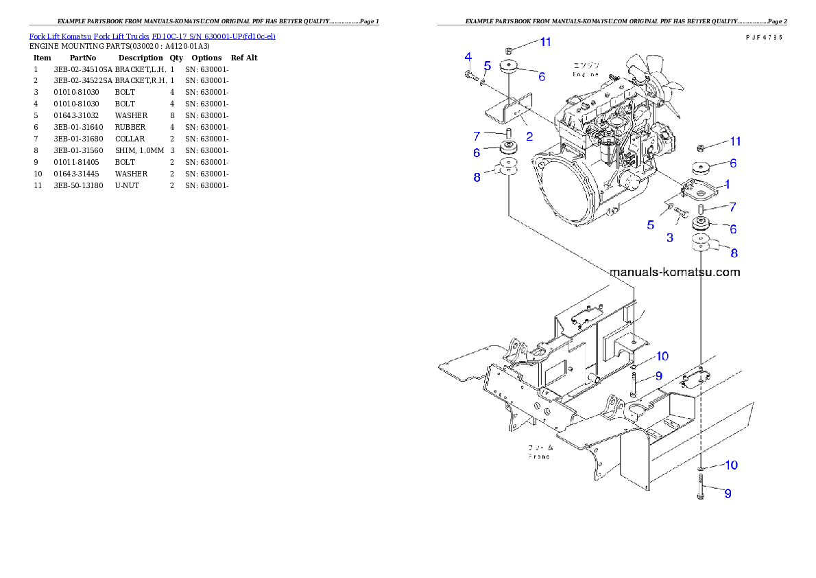 FD10C-17 S/N 630001-UP Partsbook