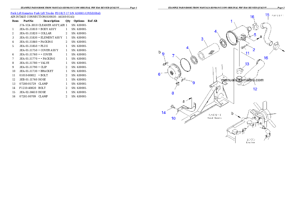 FD10LT-17 S/N 630001-UP Partsbook