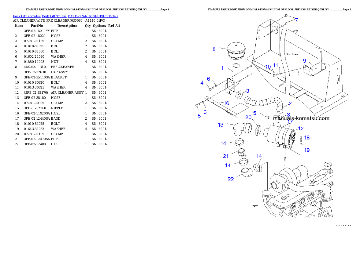 Protected: FD115-7 S/N 6001-UP Partsbook