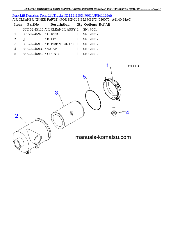 Protected: FD115-8 S/N 7001-UP Partsbook