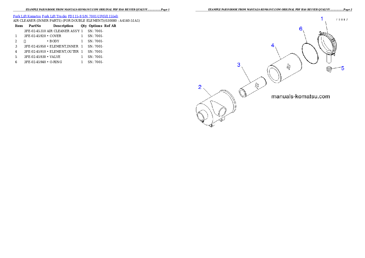 Protected: FD115-8 S/N 7001-UP Partsbook