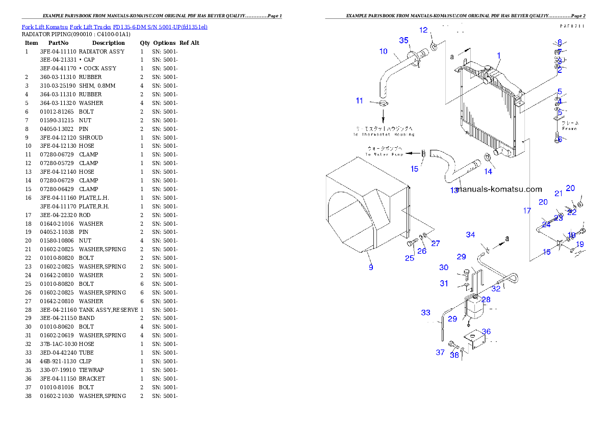 Protected: FD135-6-DM S/N 5001-UP Partsbook