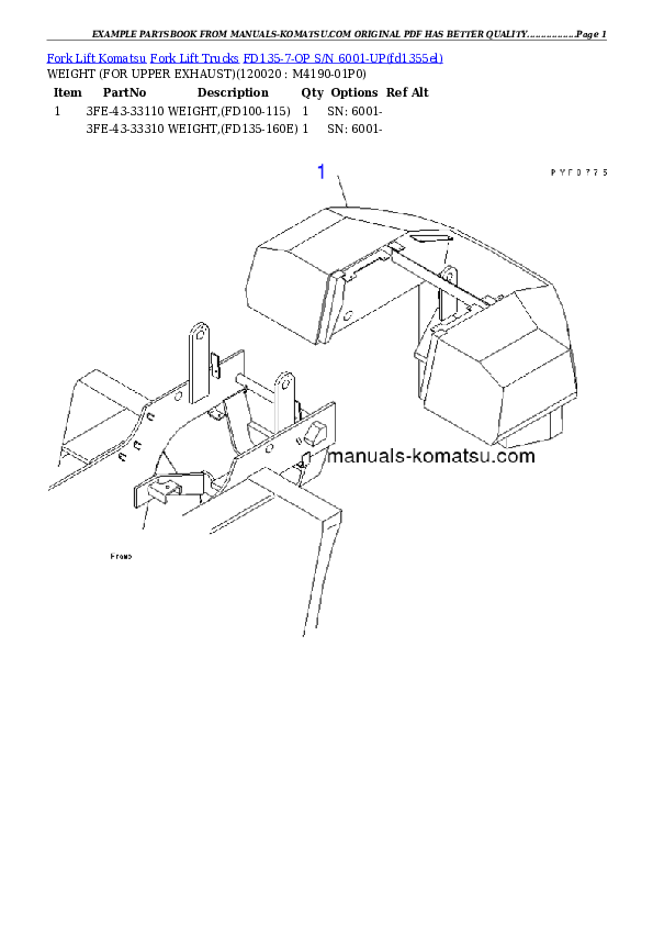 Protected: FD135-7-OP S/N 6001-UP Partsbook