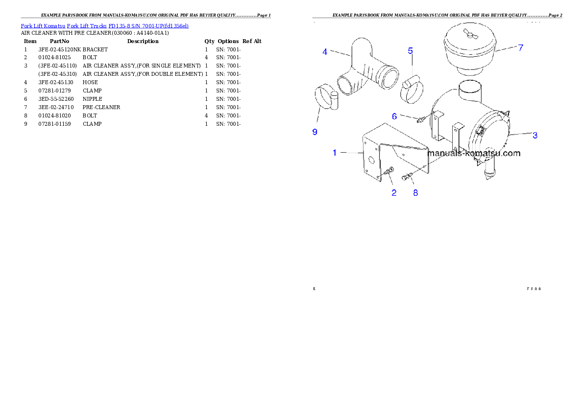 Protected: FD135-8 S/N 7001-UP Partsbook
