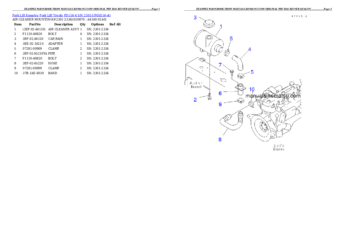 Protected: FD150-6 S/N 2301-UP Partsbook