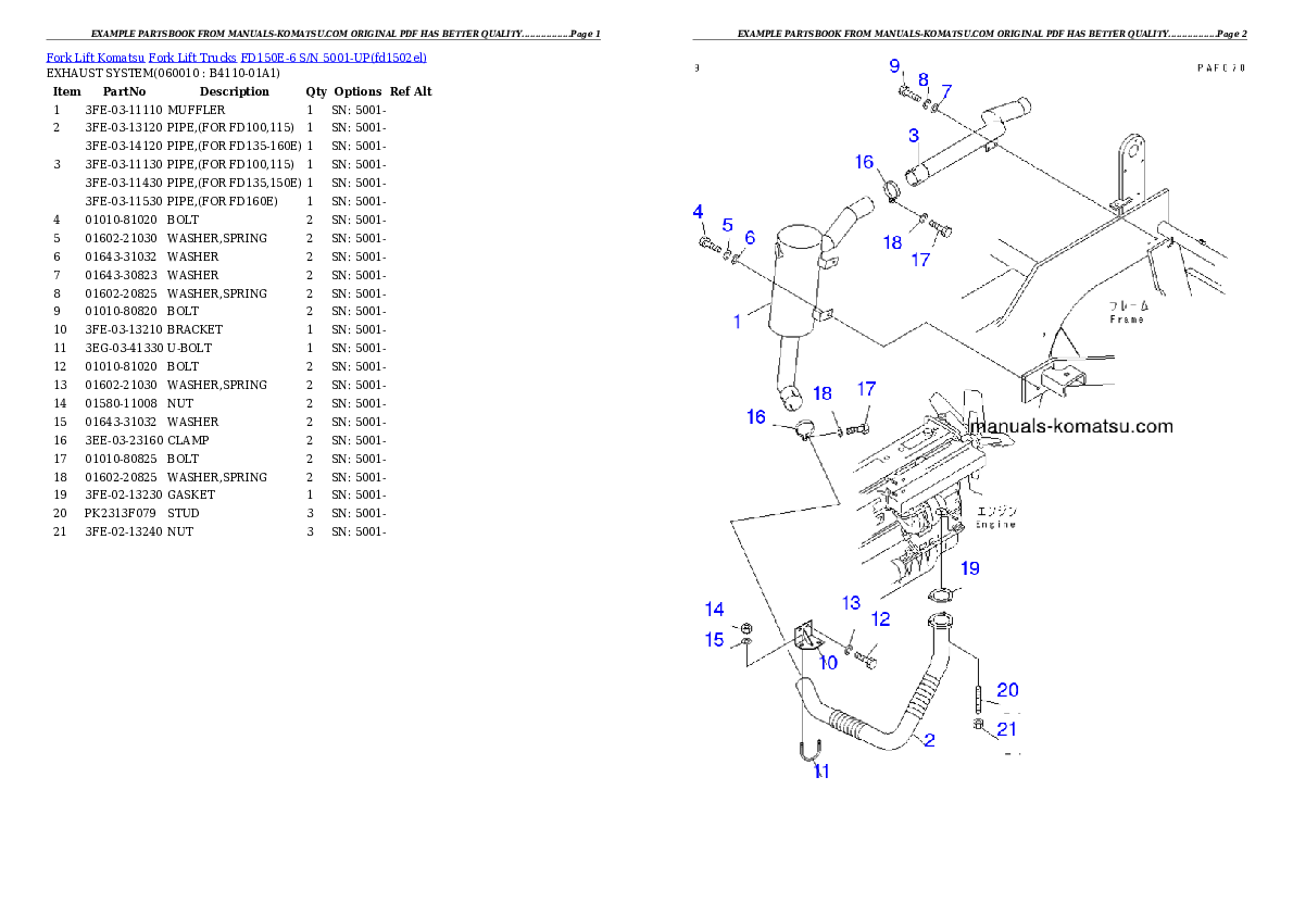 Protected: FD150E-6 S/N 5001-UP Partsbook