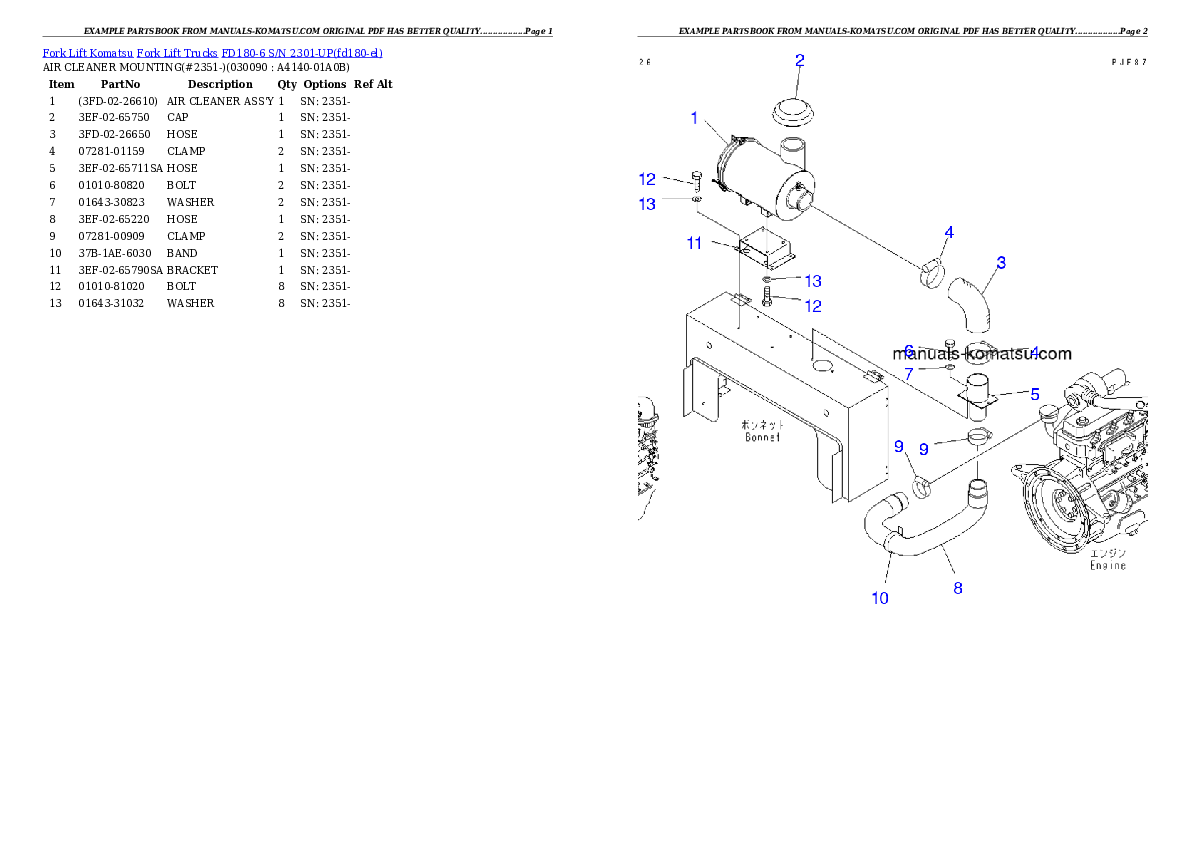 Protected: FD180-6 S/N 2301-UP Partsbook
