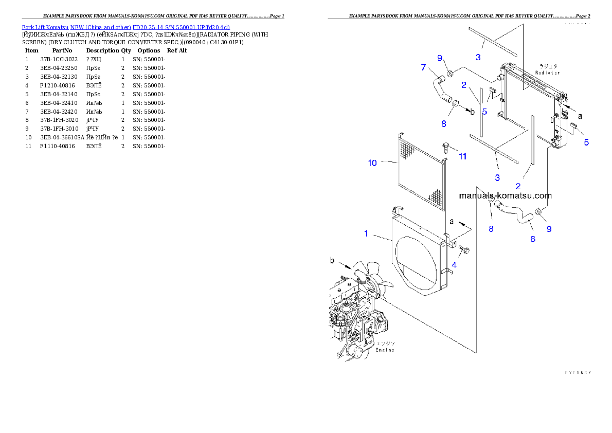 Protected: FD20-25-14 S/N 550001-UP Partsbook