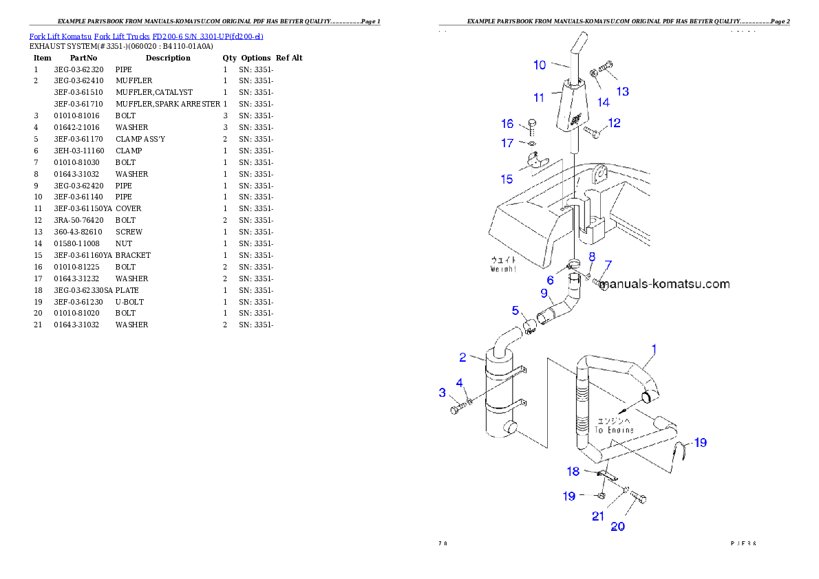 Protected: FD200-6 S/N 3301-UP Partsbook