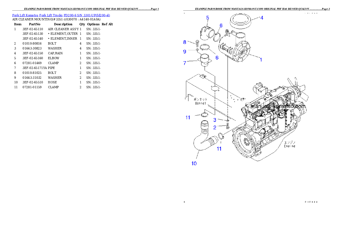 Protected: FD200-6 S/N 3301-UP Partsbook
