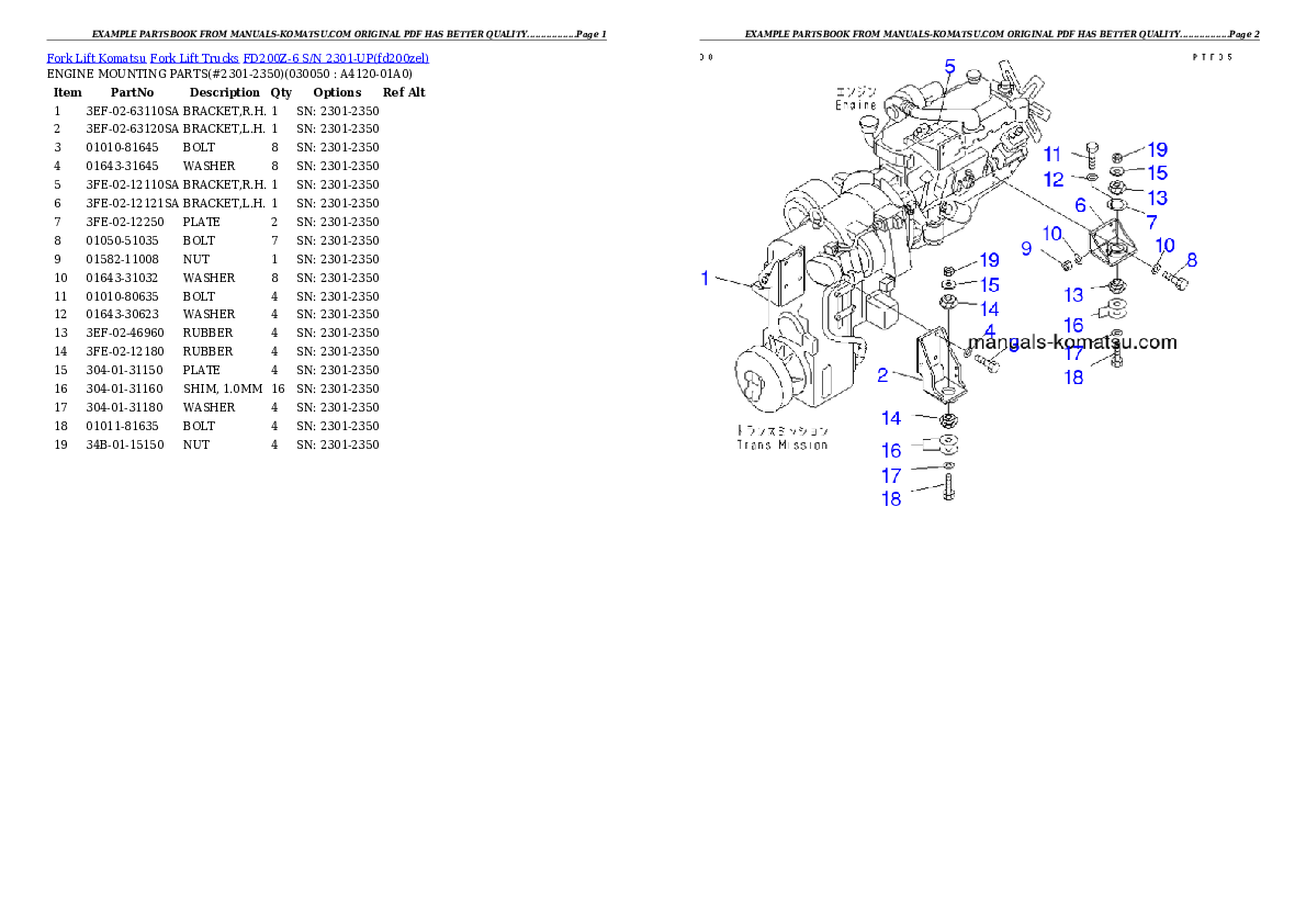 Protected: FD200Z-6 S/N 2301-UP Partsbook