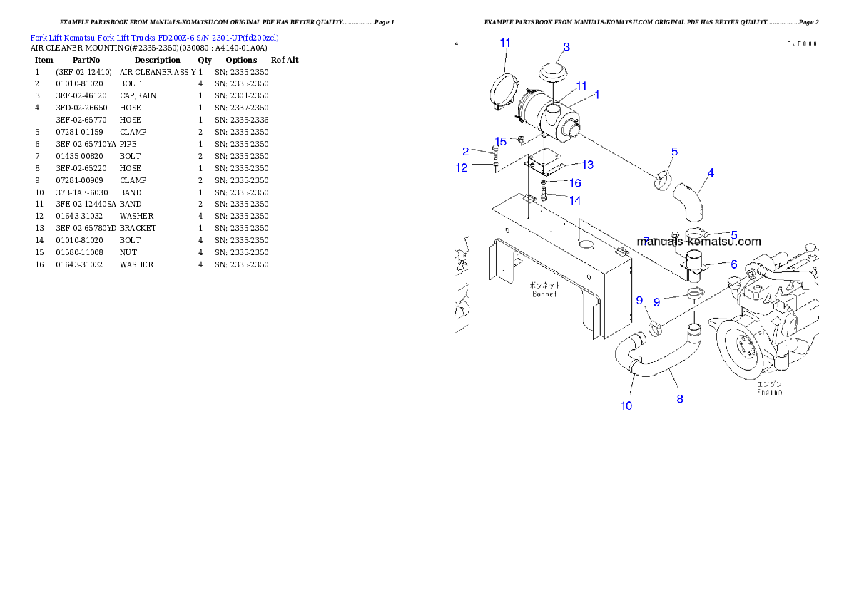 Protected: FD200Z-6 S/N 2301-UP Partsbook