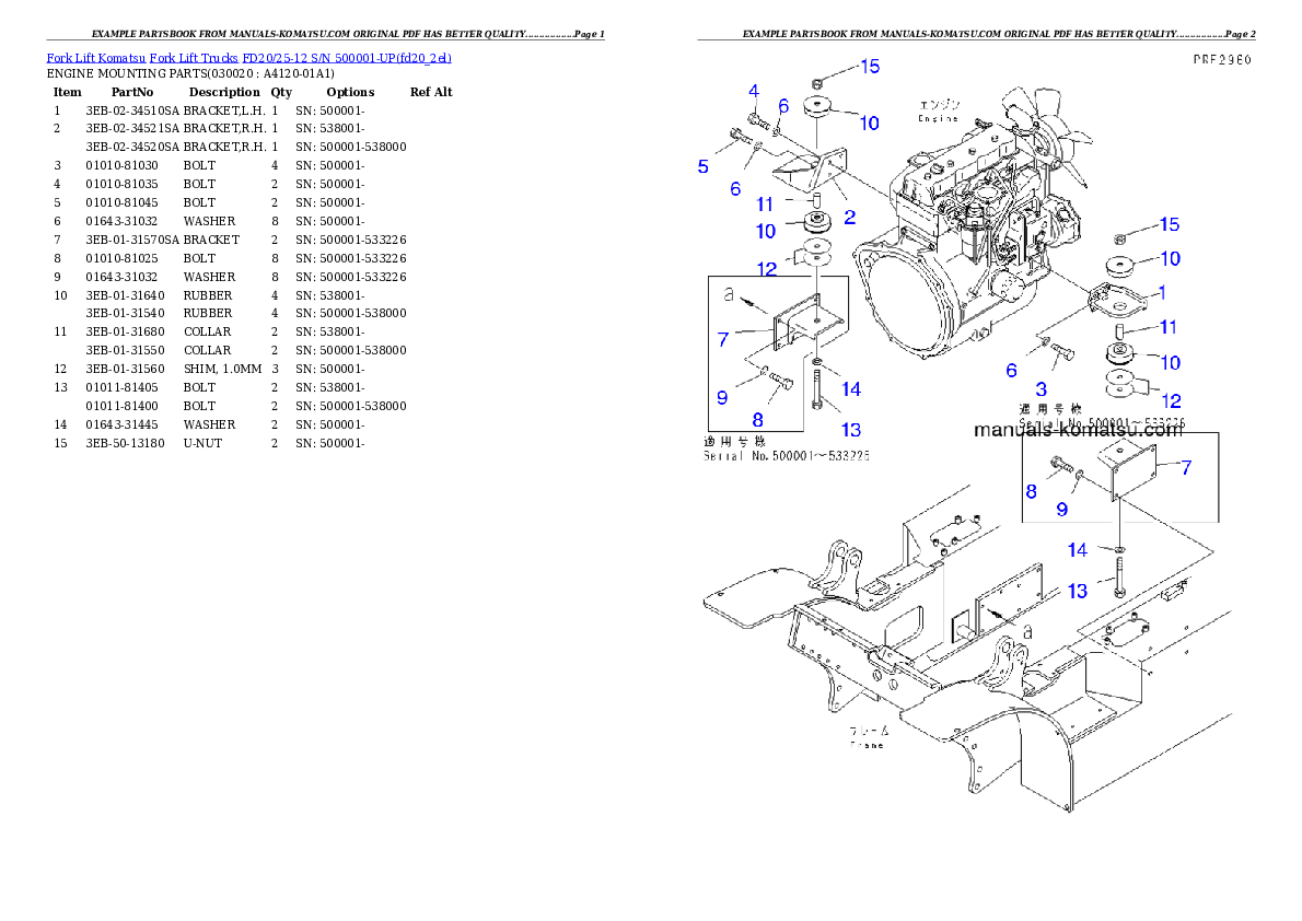 FD20L/25L-AT S/N 500001-UP Partsbook