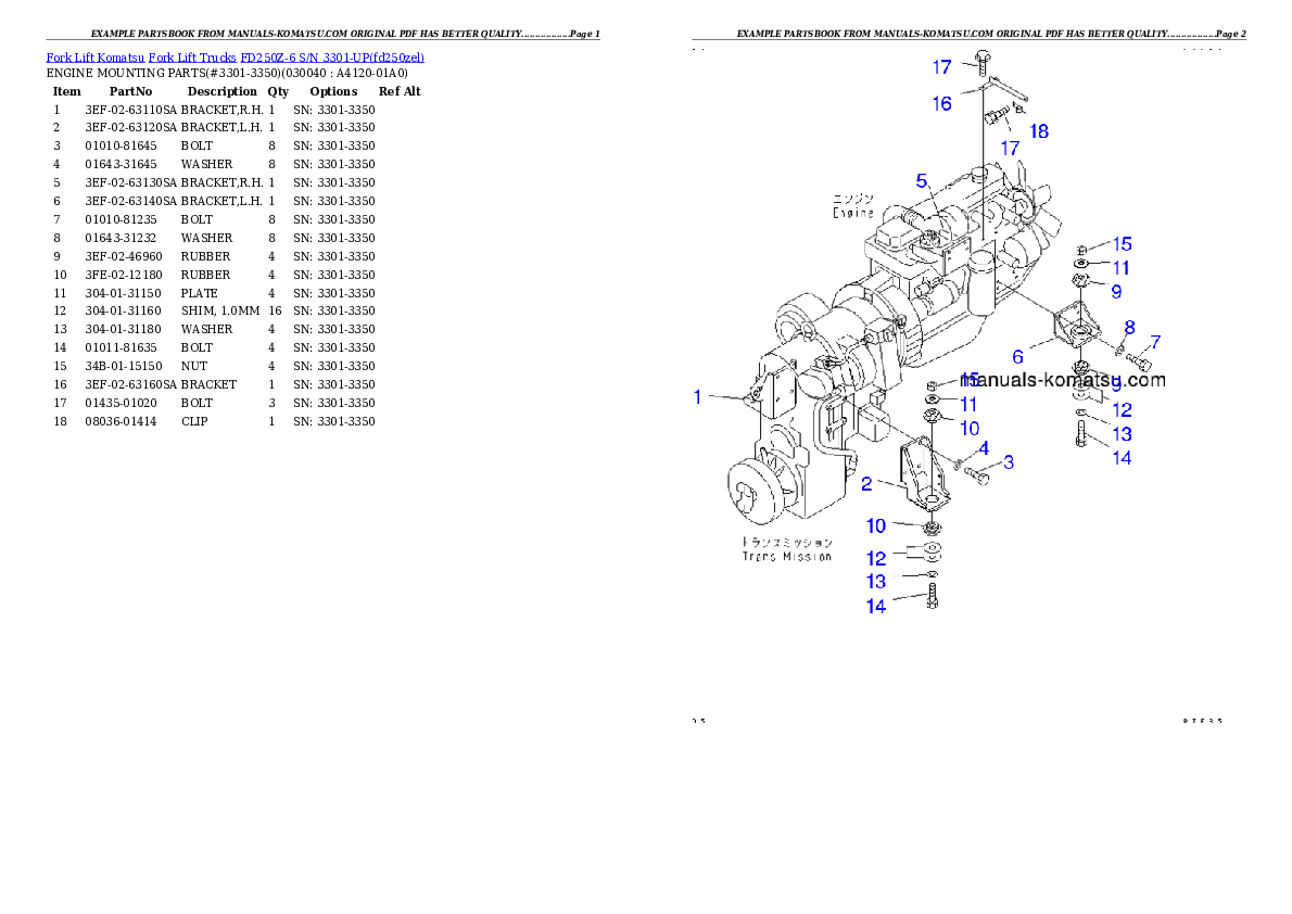 Protected: FD250Z-6 S/N 3301-UP Partsbook