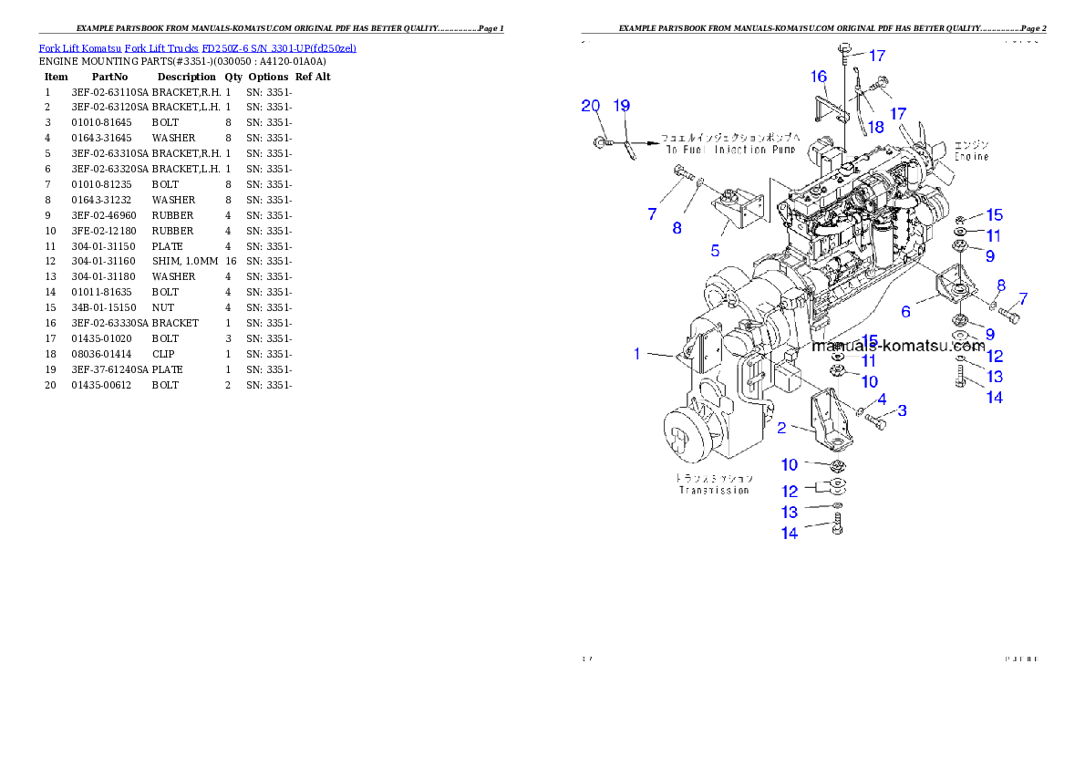 Protected: FD250Z-6 S/N 3301-UP Partsbook