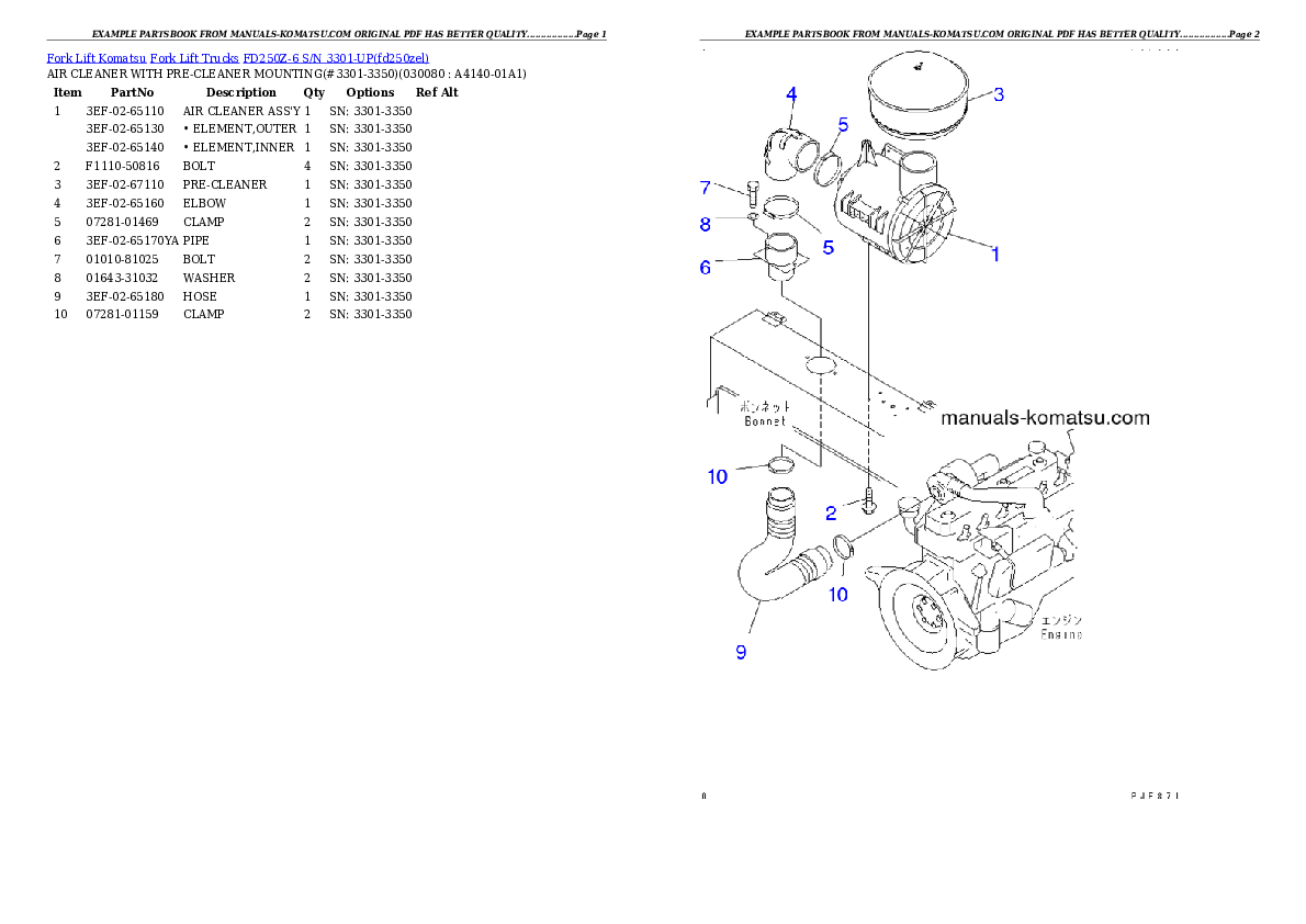 Protected: FD250Z-6 S/N 3301-UP Partsbook