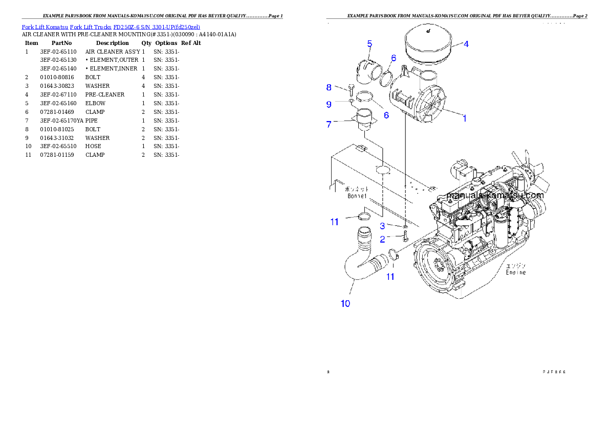 Protected: FD250Z-6 S/N 3301-UP Partsbook