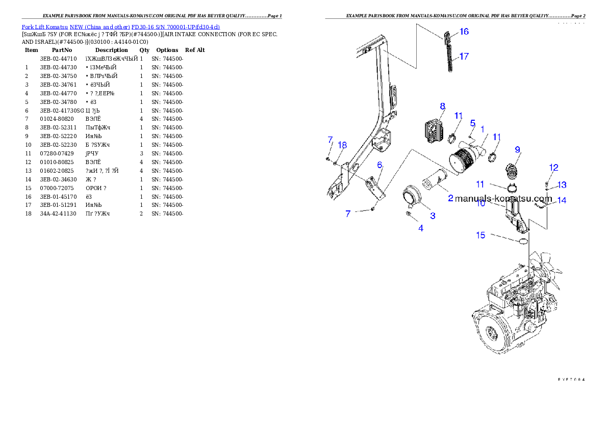 Protected: FD30-16 S/N 700001-UP Partsbook