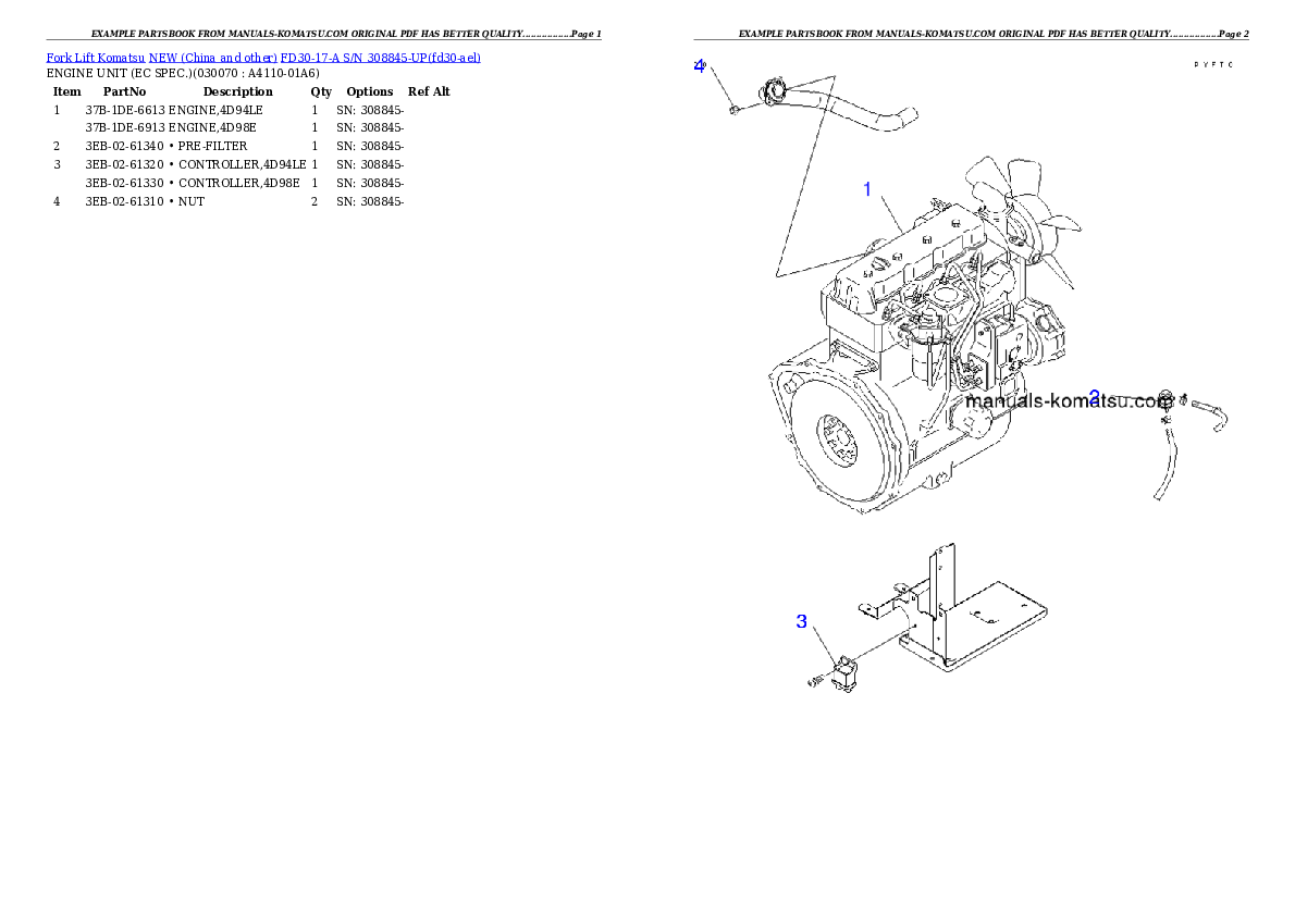 Protected: FD30-17-A S/N 308845-UP Partsbook