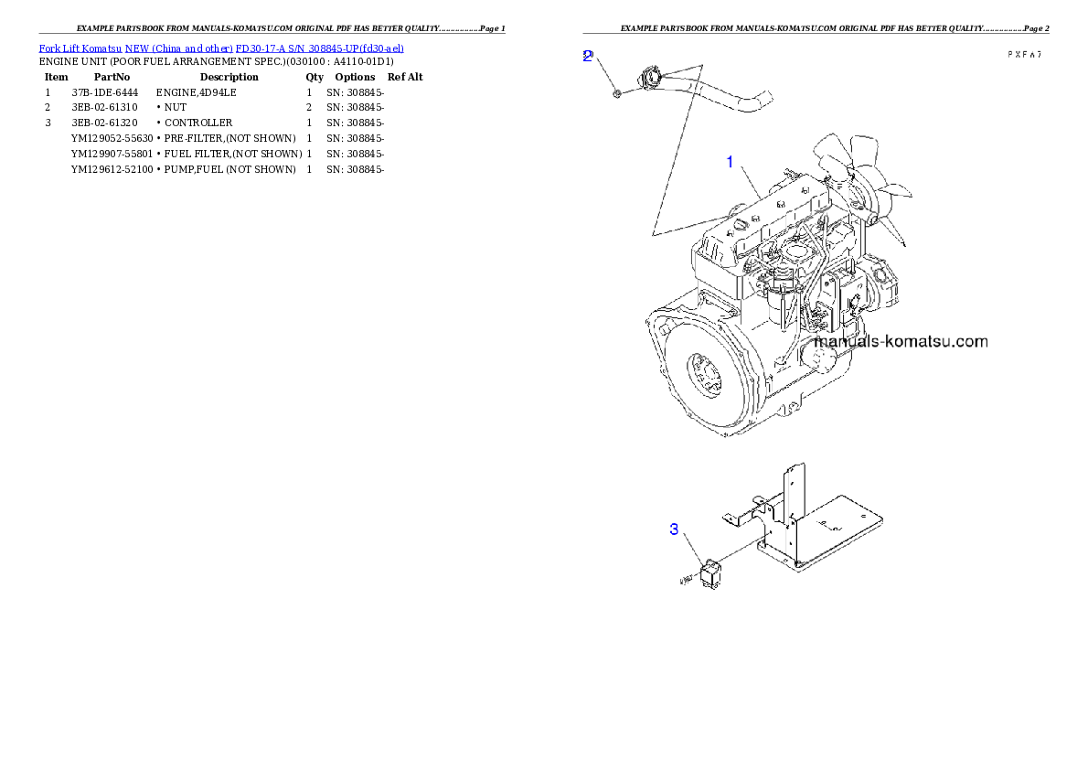 Protected: FD30-17-A S/N 308845-UP Partsbook