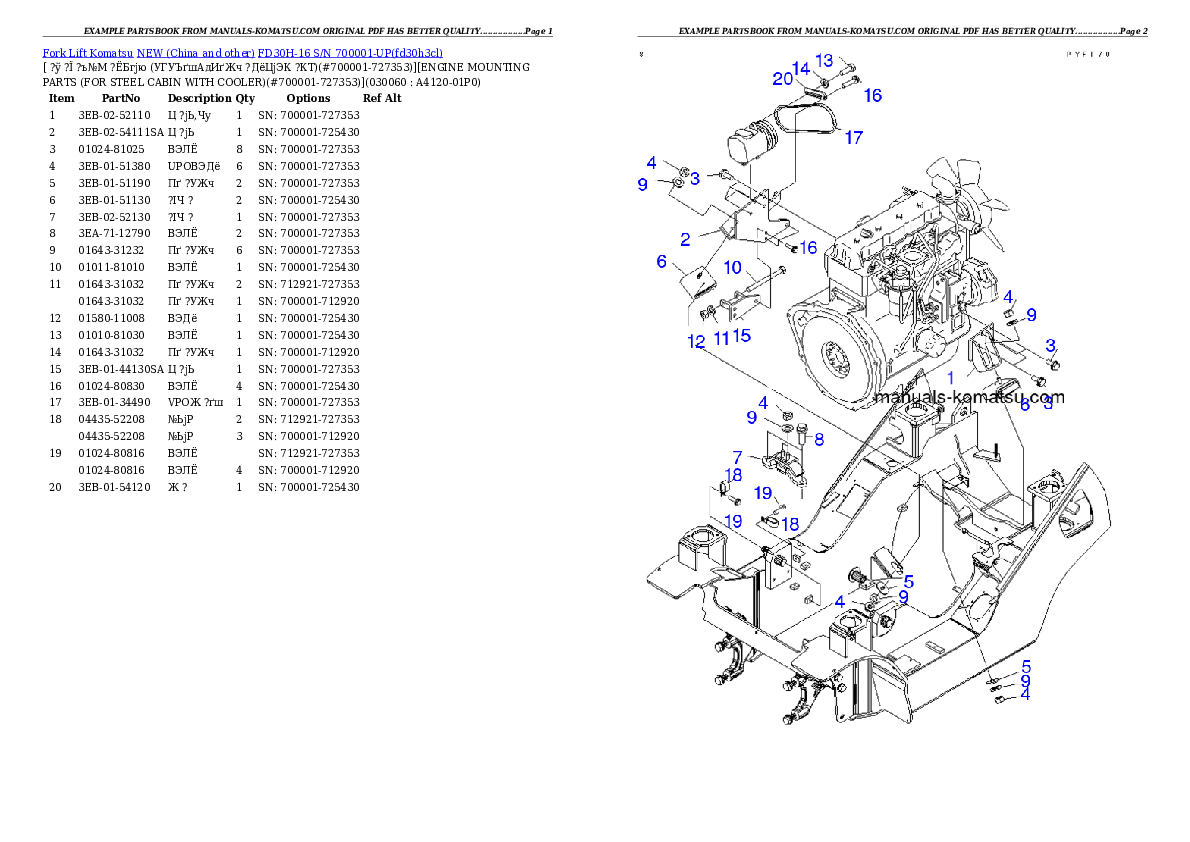 Protected: FD30H-16 S/N 700001-UP Partsbook