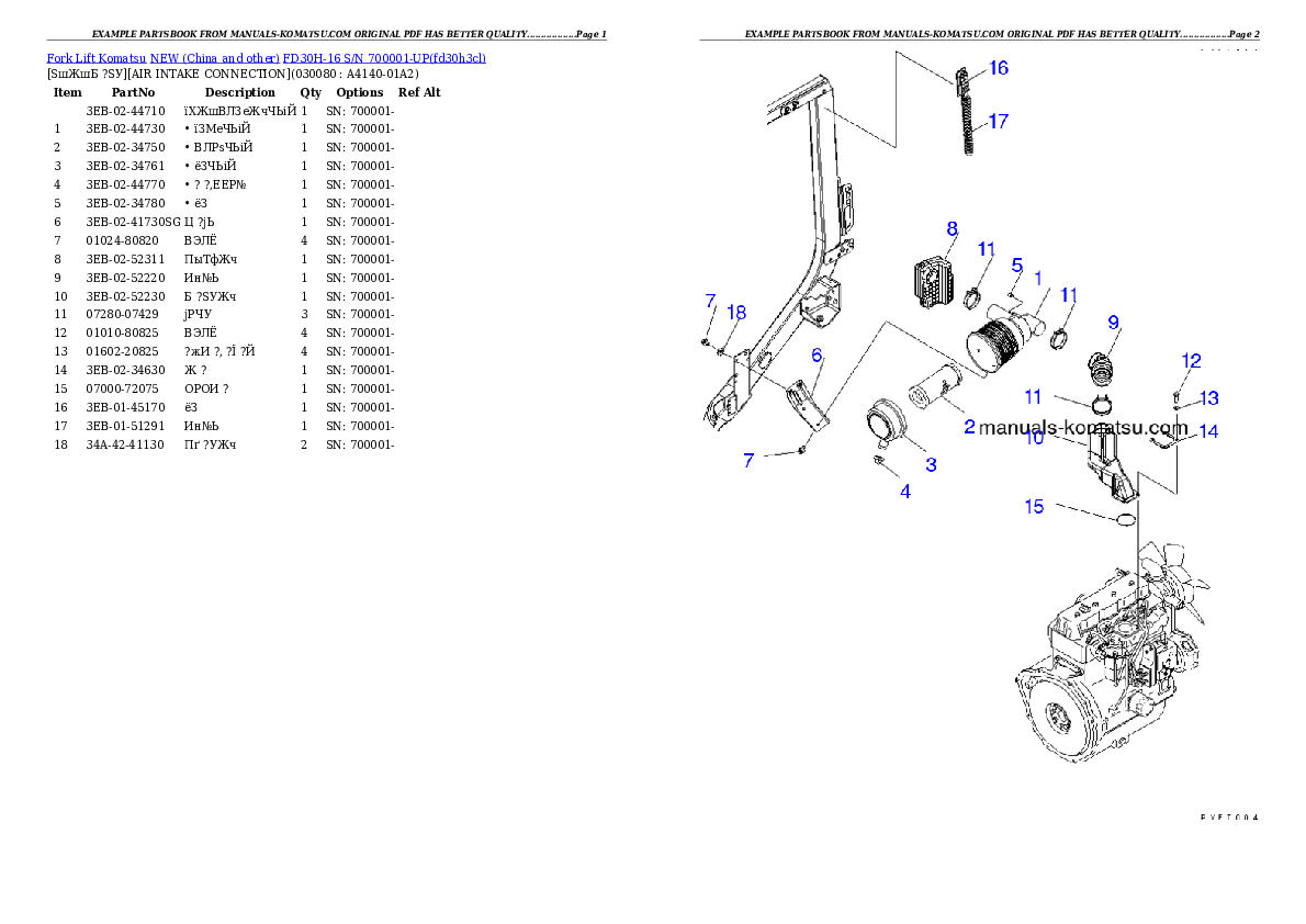 Protected: FD30H-16 S/N 700001-UP Partsbook
