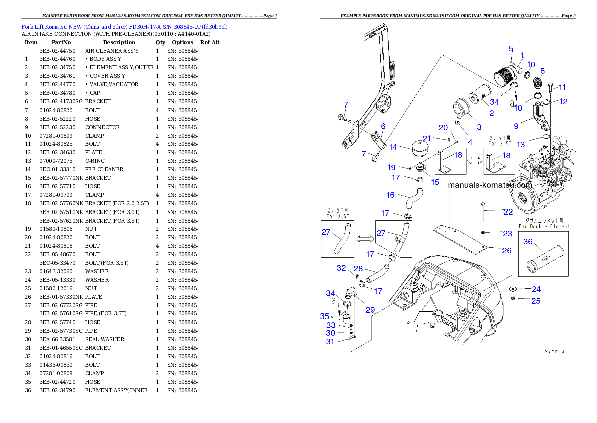 Protected: FD30H-17-A S/N 308845-UP Partsbook