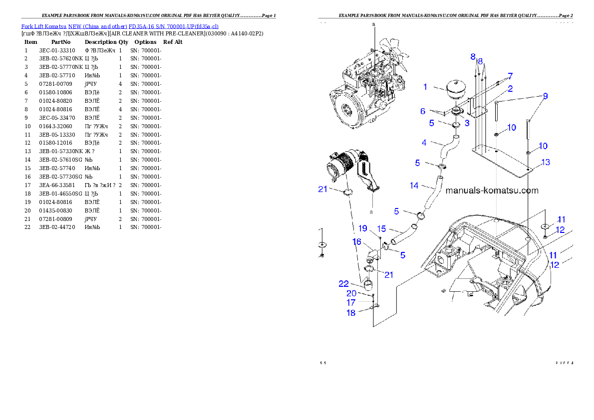 Protected: FD35A-16 S/N 700001-UP Partsbook