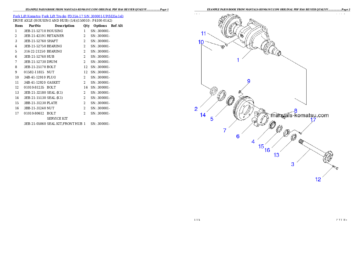 Protected: FD35A-17 S/N 300001-UP Partsbook