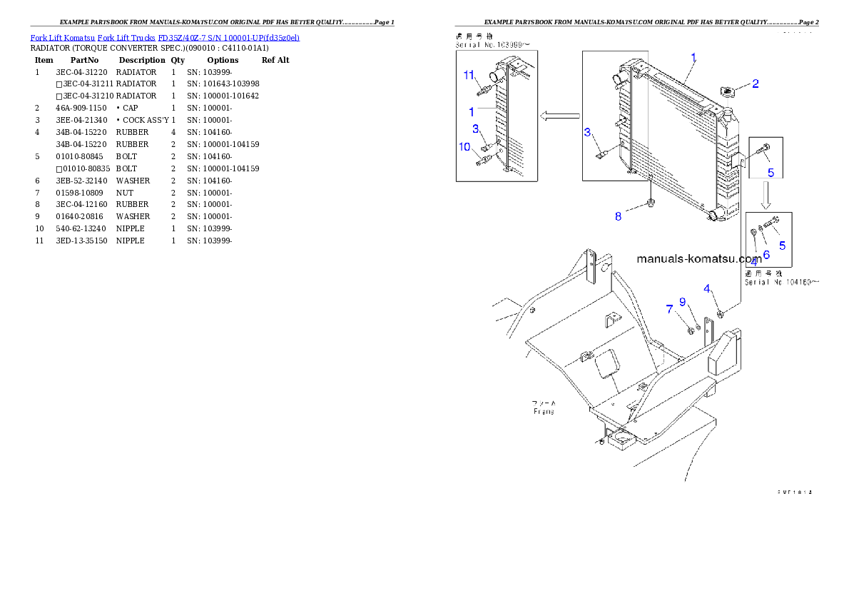 Protected: FD35Z/40Z-7 S/N 100001-UP Partsbook