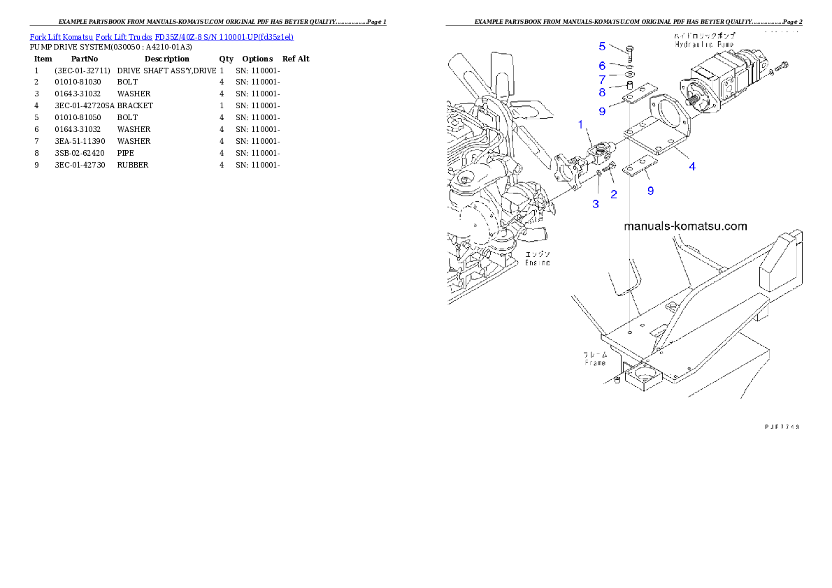 Protected: FD35Z/40Z-8 S/N 110001-UP Partsbook