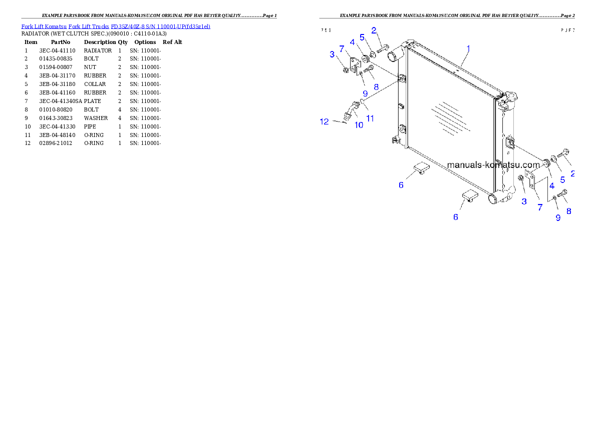 Protected: FD35Z/40Z-8 S/N 110001-UP Partsbook