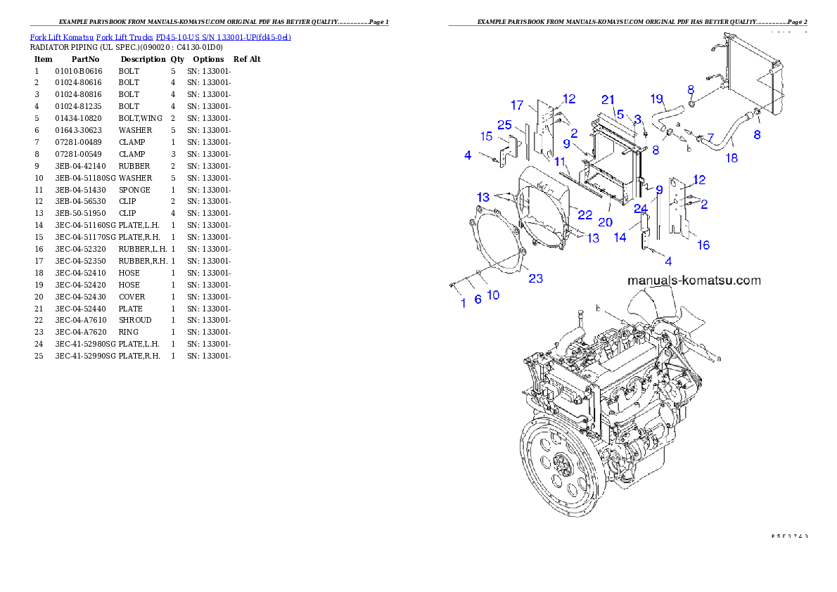 Protected: FD45-10-US S/N 133001-UP Partsbook