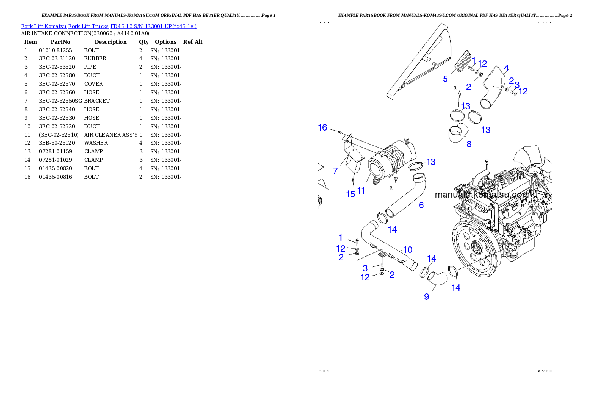 Protected: FD45-10 S/N 133001-UP Partsbook