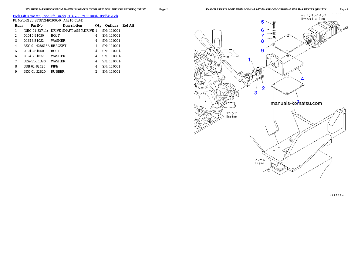 Protected: FD45-8 S/N 110001-UP Partsbook