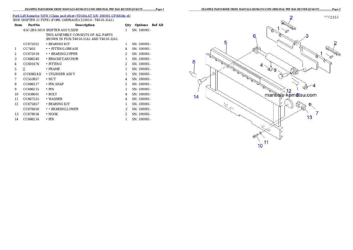 Protected: FD50A-AT S/N 100001-UP Partsbook