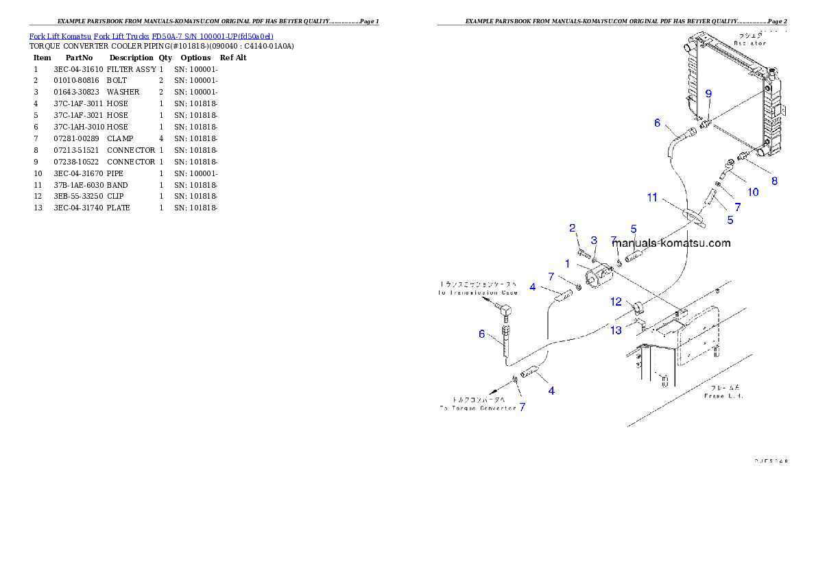 Protected: FD50A-7 S/N 100001-UP Partsbook