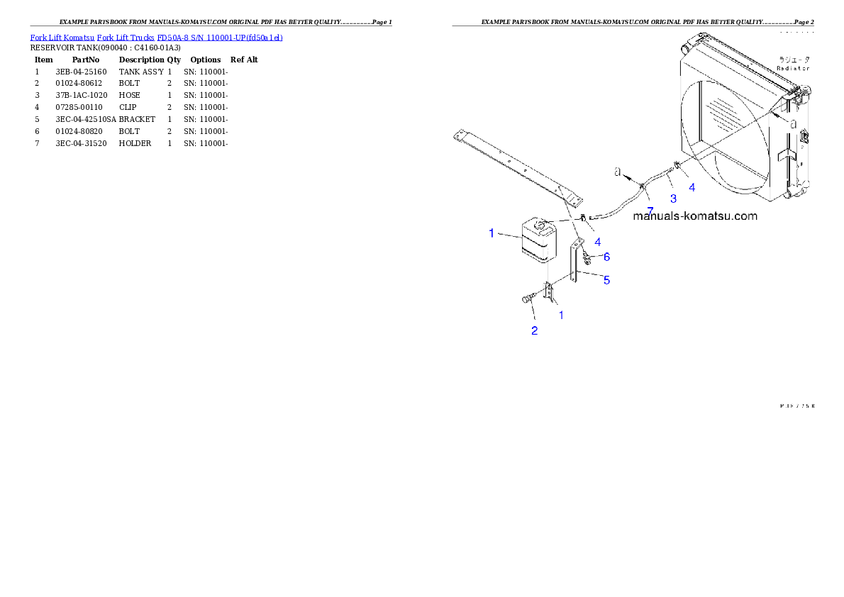 Protected: FD50A-8 S/N 110001-UP Partsbook
